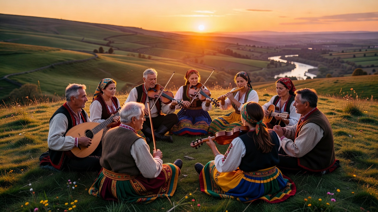 Músicos folklóricos actuando
